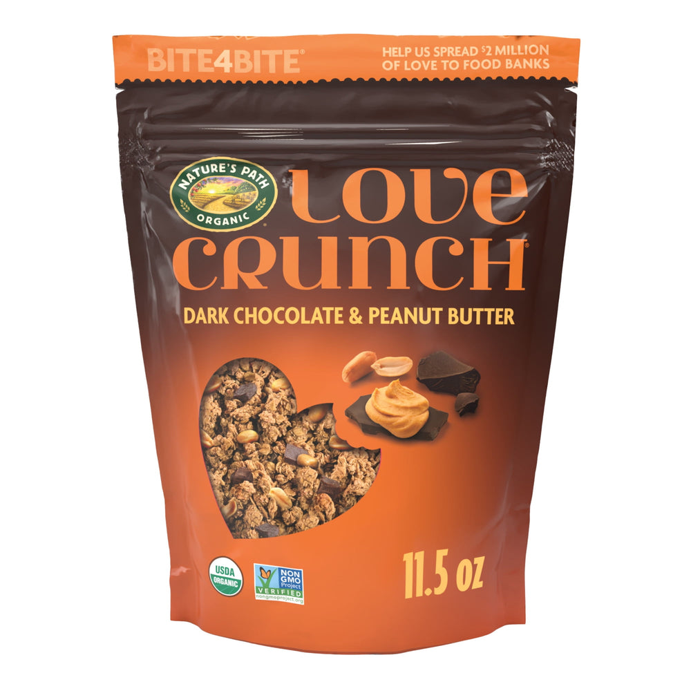 Love Crunch Organic Dark Chocolate & Peanut Butter · Granola · 326 g · sobre