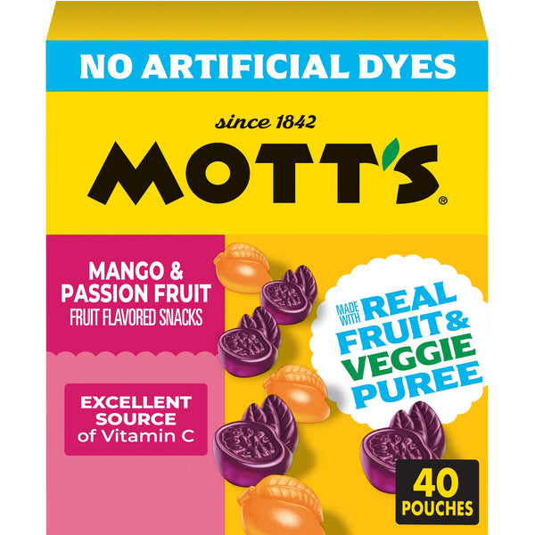 Mott's Mango & Passion Fruit · Gomitas de fruta · 40 pzas de 23 g