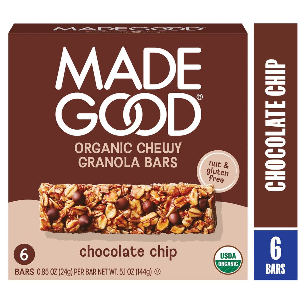 MadeGood Chocolate Chip · Barras · 6 pzas de 24 g