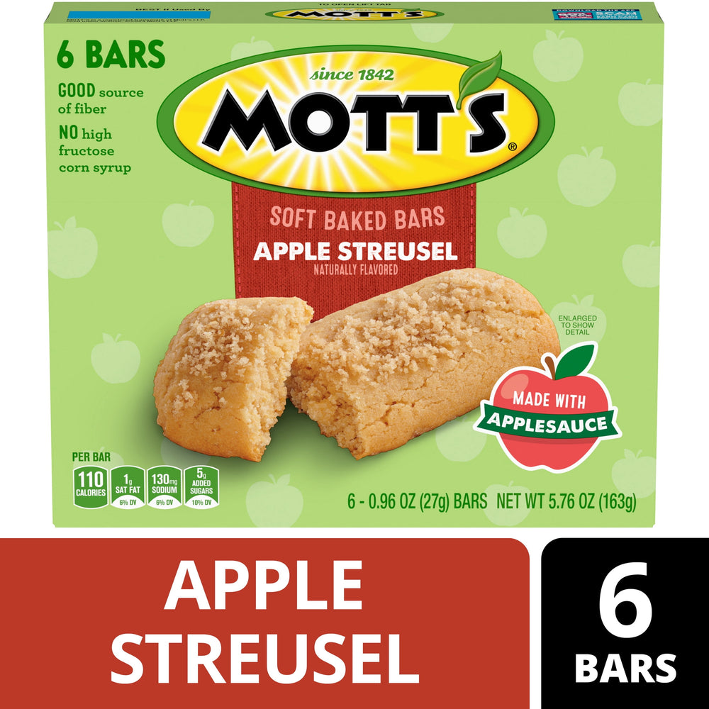 Mott's Apple Streusel · Snack salado · 6 pzas de 163 g