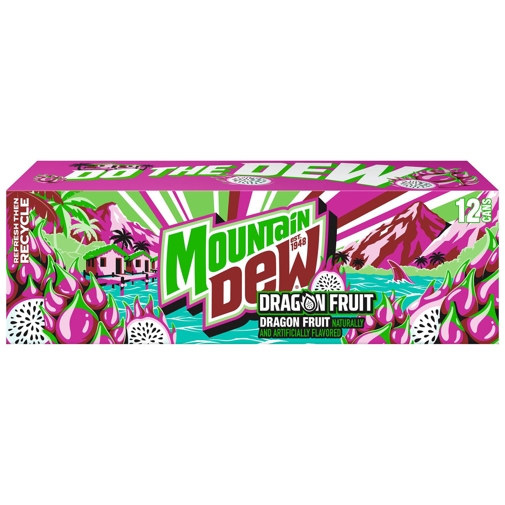 Mountain Dew Soda Dragon Fruit · Refresco · 12 pzas de 355 ml