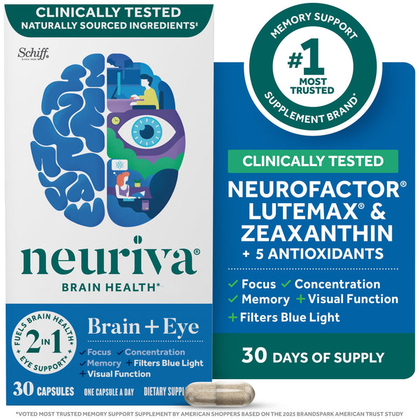 Neuriva Brain + Eye · Suplemento cerebral y ocular · 30 cápsulas