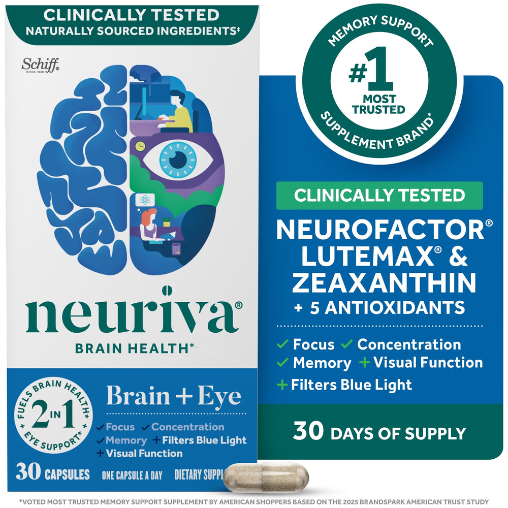 Neuriva Brain + Eye · Suplemento cerebral y ocular · 30 cápsulas