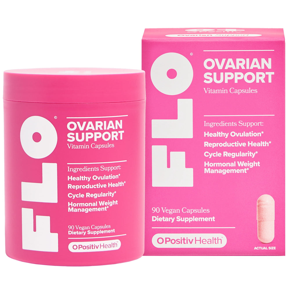 O Positiv FLO Ovarian Support · Suplemento vitamínico · 90 cápsulas