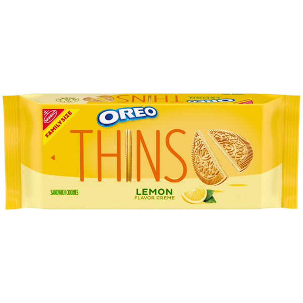 OREO Thins Lemon Creme · Galletas · 334 g · tamaño familiar