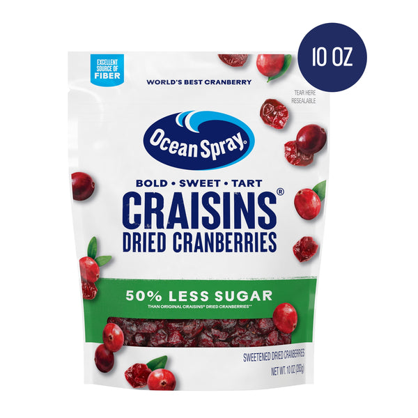 Ocean Spray® Craisins® 50% Less Sugar Dried Cranberries · Fruta seca · 283 g · sobre