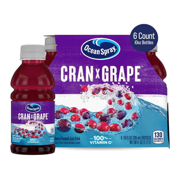 Ocean Spray® Cran-Grape® Cranberry Grape Juice Drinks · Bebida · 6 pzas de 296 ml