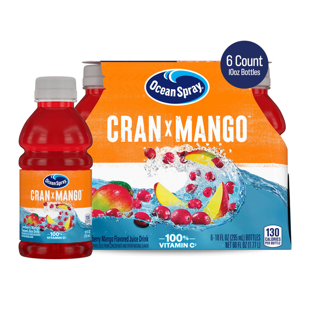 Ocean Spray® Cran-Mango™ Cranberry Mango Juice Drinks · Bebida · 6 pzas de 296 ml
