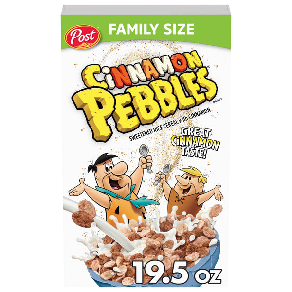 Post Cinnamon Pebbles · Cereal · 553 g · caja · tamaño familiar