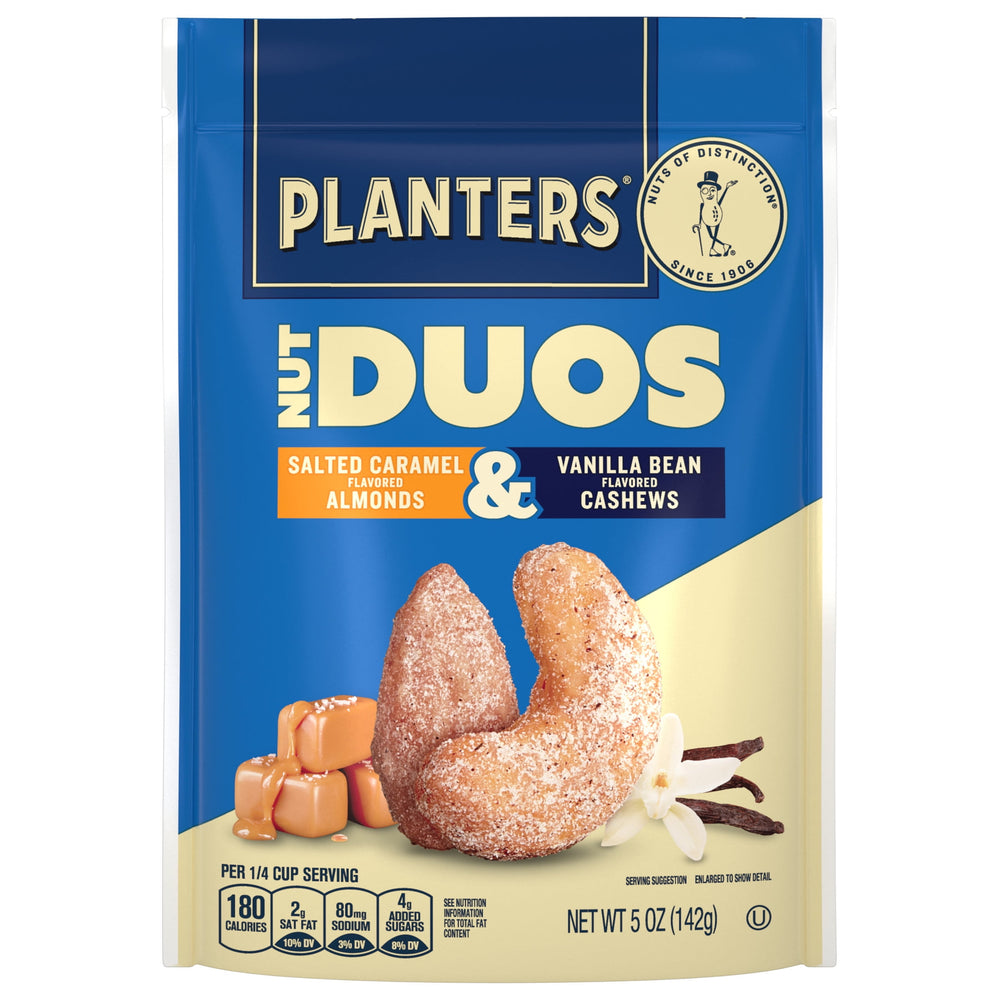PLANTERS DUO Salted Caramel Almond & Vanilla Bean Cashew · Nueces · 142 g