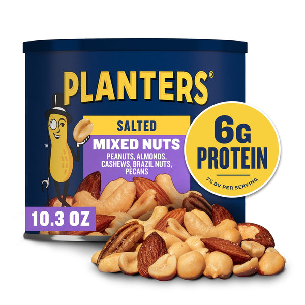 Planters Salted with Brazil Nuts · Snack salado · 6 g · lata