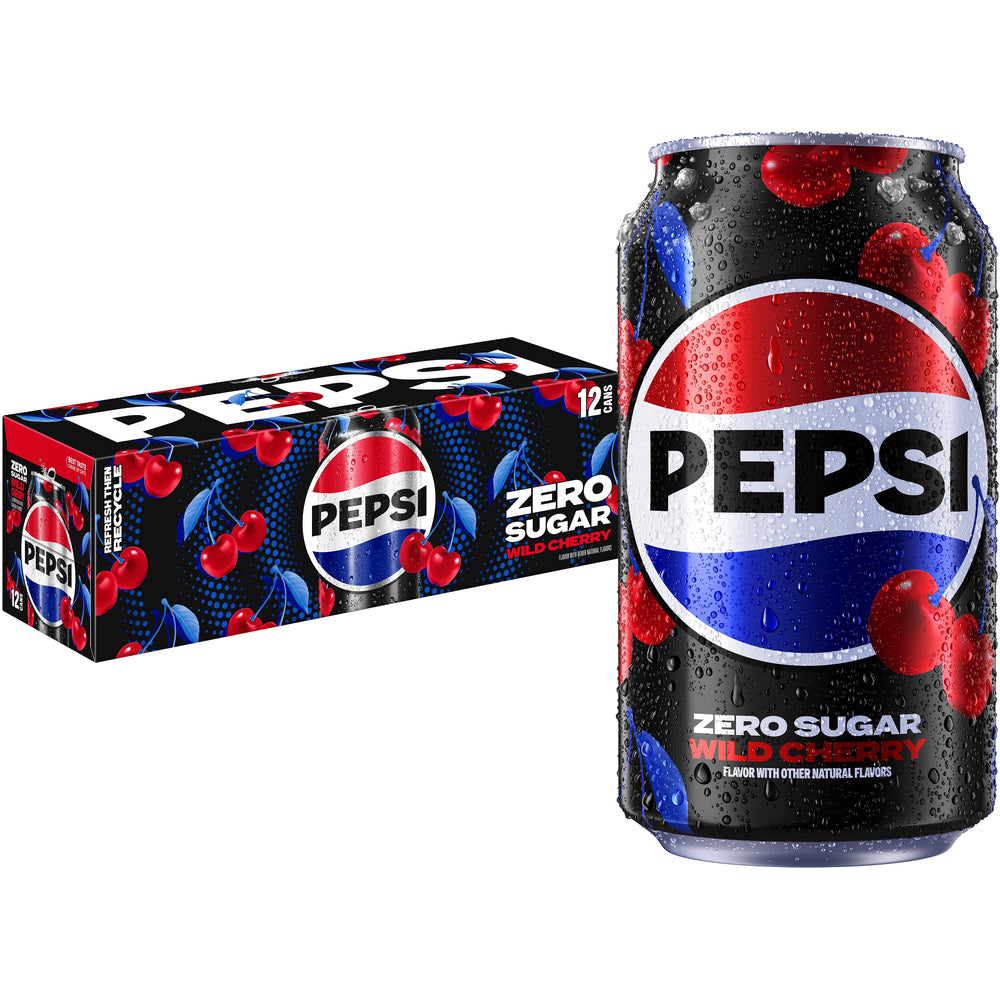 Pepsi Cola Wild Cherry Zero Sugar · Refresco · 12 pack de 355 ml