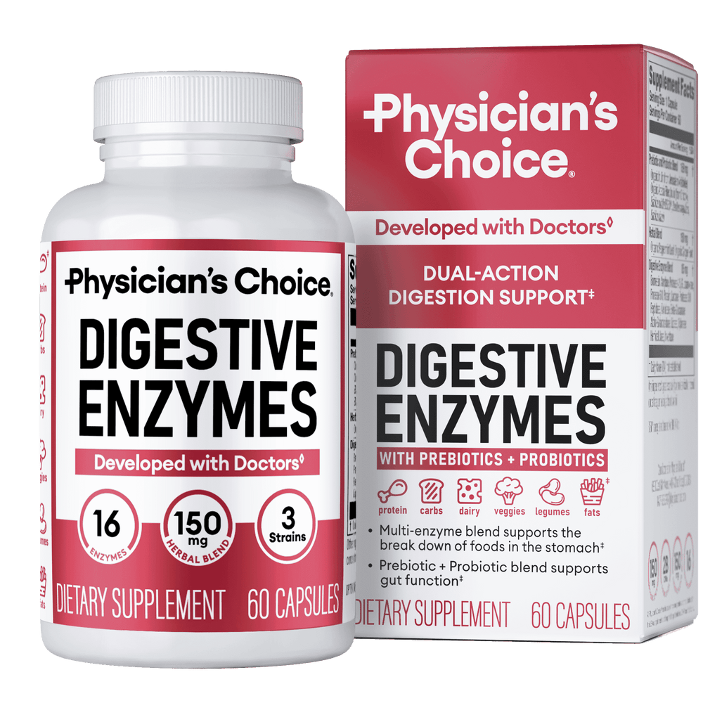 Physician's Choice Digestive Enzymes · Suplemento digestivo · 60 cápsulas