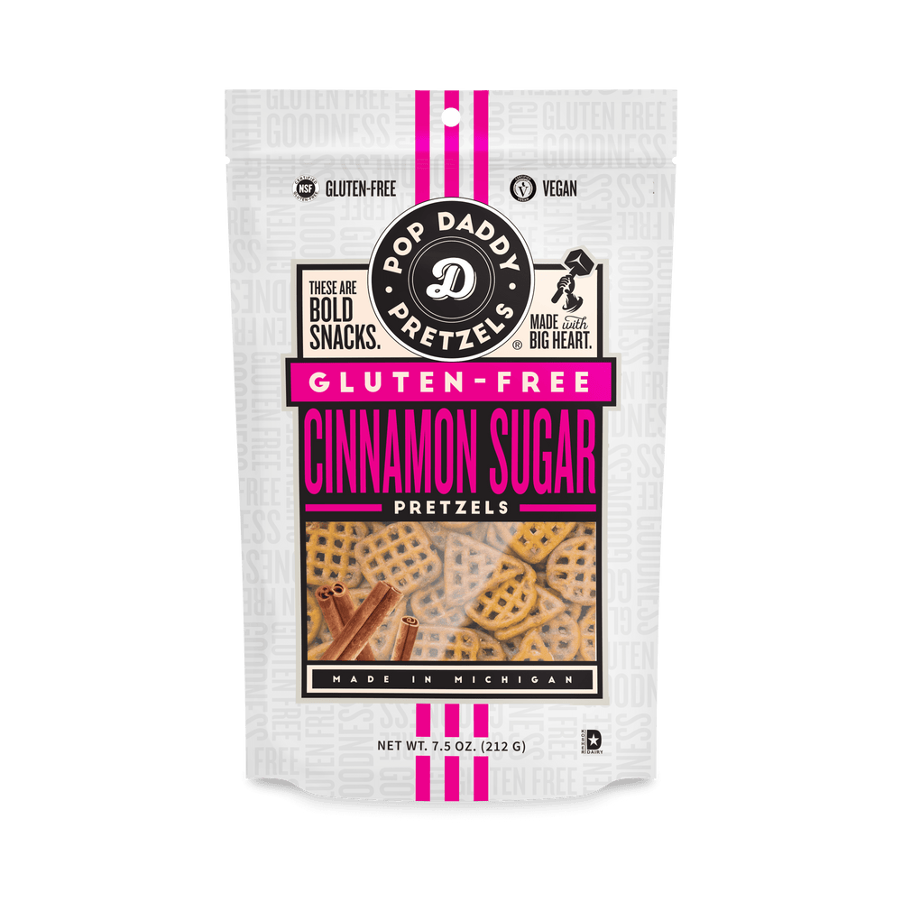 Pop Daddy sin gluten · Pretzels sabor canela y azúcar · 213 g