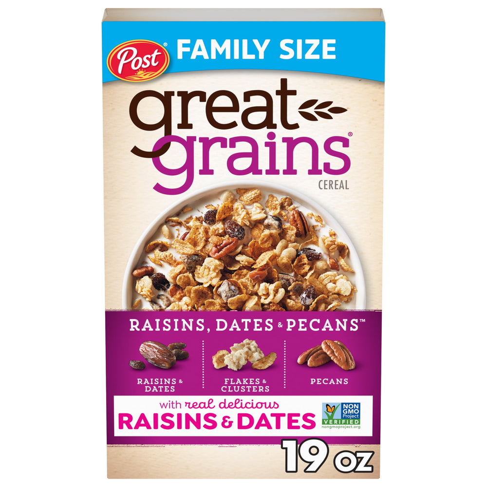 Post Great Grains Raisins Dates & Pecans · Cereal · 539 g · caja