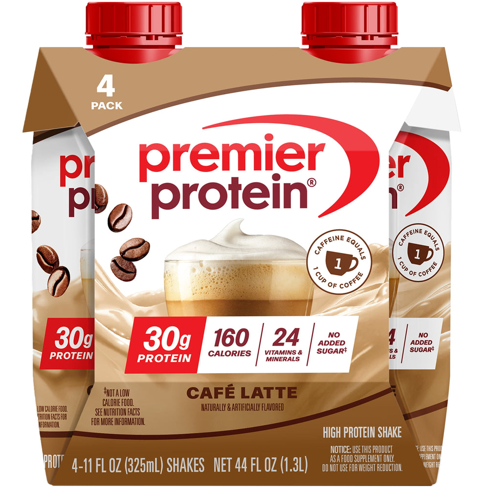 Premier Protein Café Latte · Batido proteico · 4 × 325 ml
