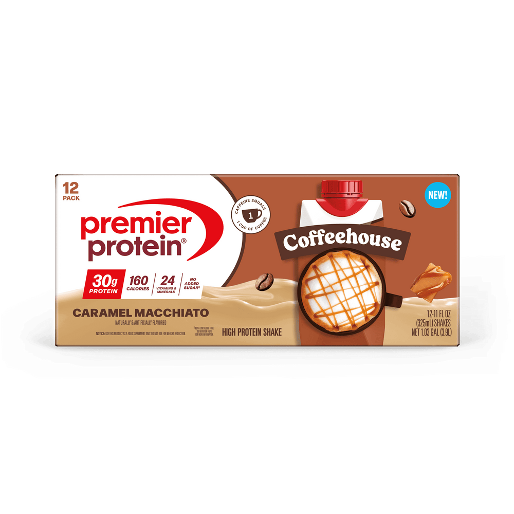 Premier Protein Coffeehouse Caramel Macchiato · Batido proteico · 12 × 325 ml