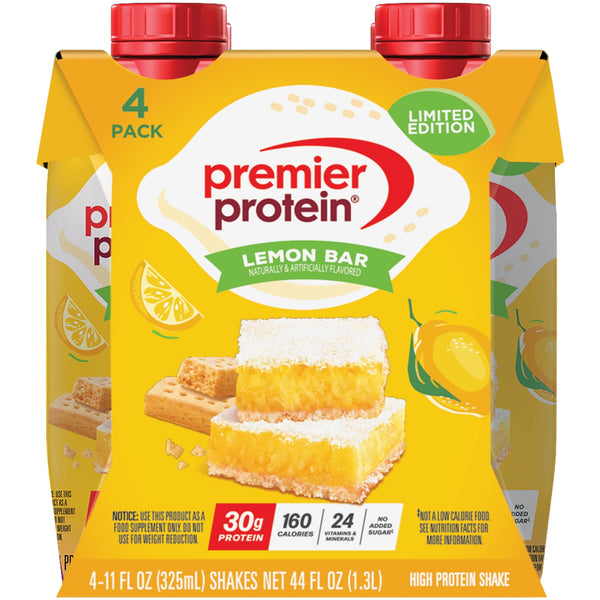 Premier Protein Lemon Bar · Batido proteico · 4 x 325 ml