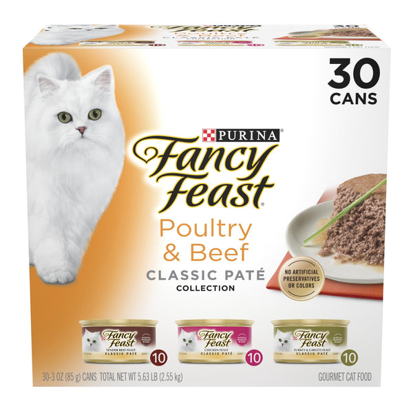 Purina Fancy Feast Poultry & Beef · Alimento húmedo para gatos · 2.55 kg