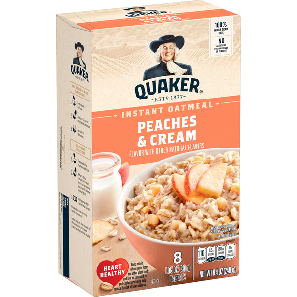 Quaker Peaches & Cream · Avena y hot cakes · 8 sobres de 30 g