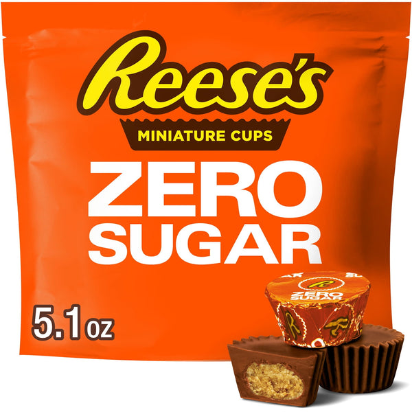 Reese's Miniatures Chocolate Peanut Butter Cups Zero Sugar · Barra · 145 g · bolsa