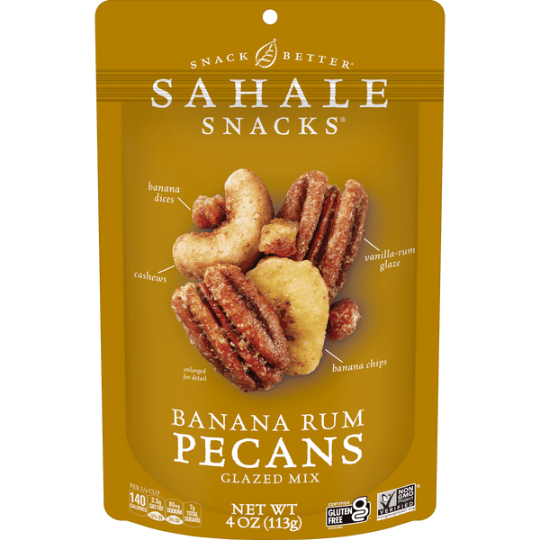 Sahale Banana Rum Pecans Glazed sin gluten · Nueces · 113 g · sobre
