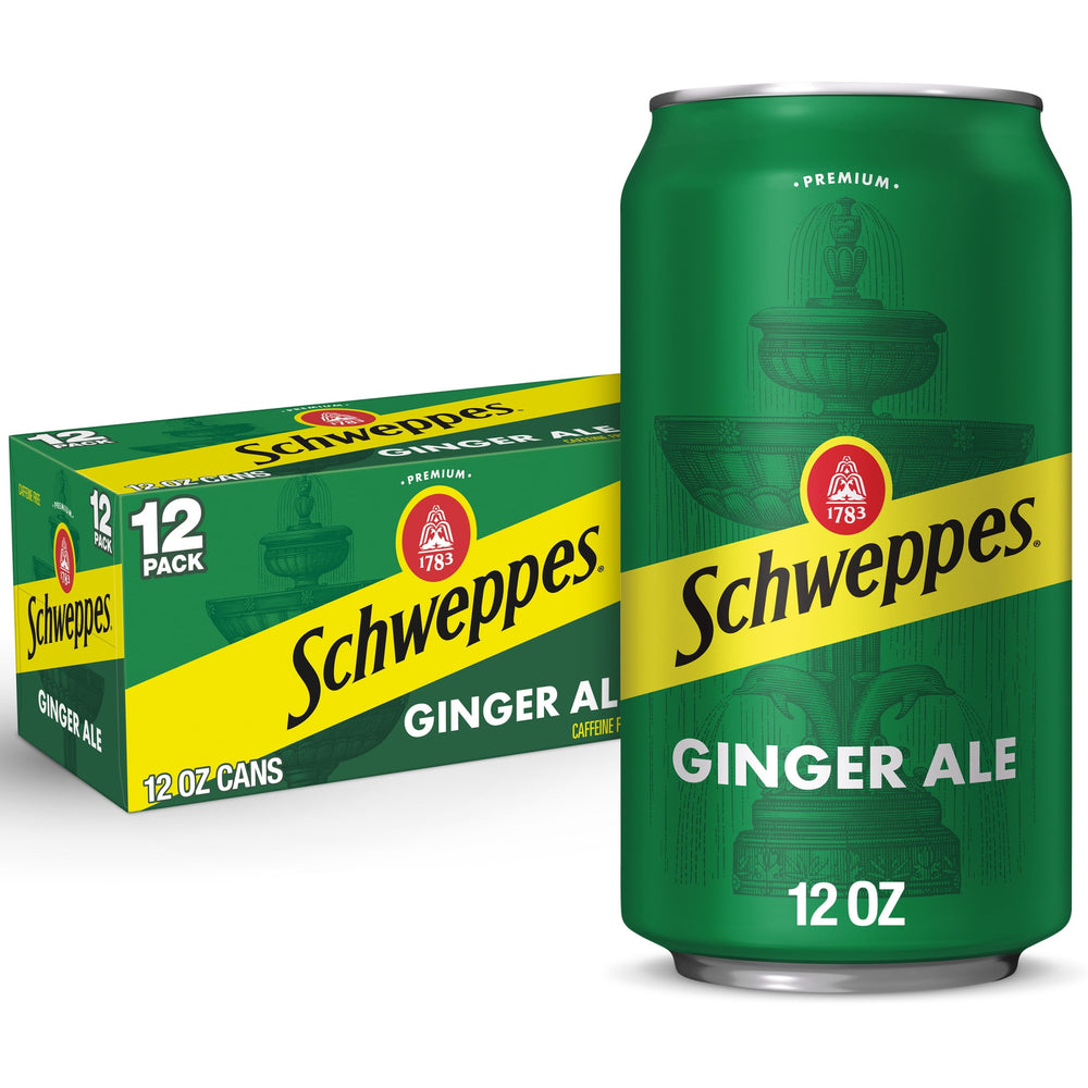 Schweppes Ginger Ale sin cafeína · Refresco · 12 latas de 355 ml