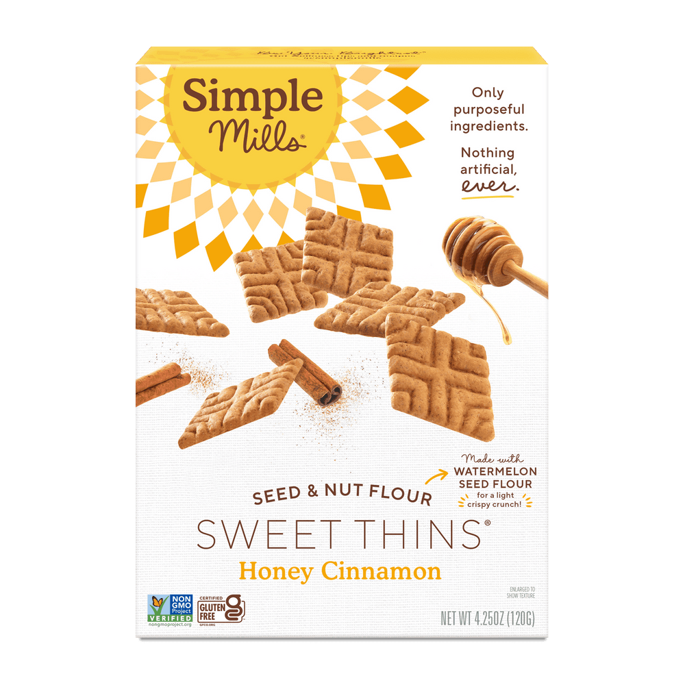 Simple Mills Seed and Nut Flour Sweet Thins Honey Cinnamon sin gluten · Snack salado · 120 g