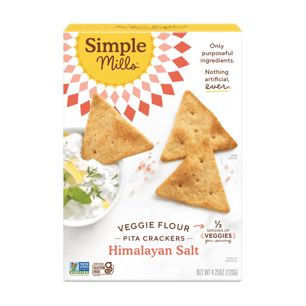 Simple Mills Veggie Flour Pita Himalayan Salt sin gluten · Galletas saladas · 120 g