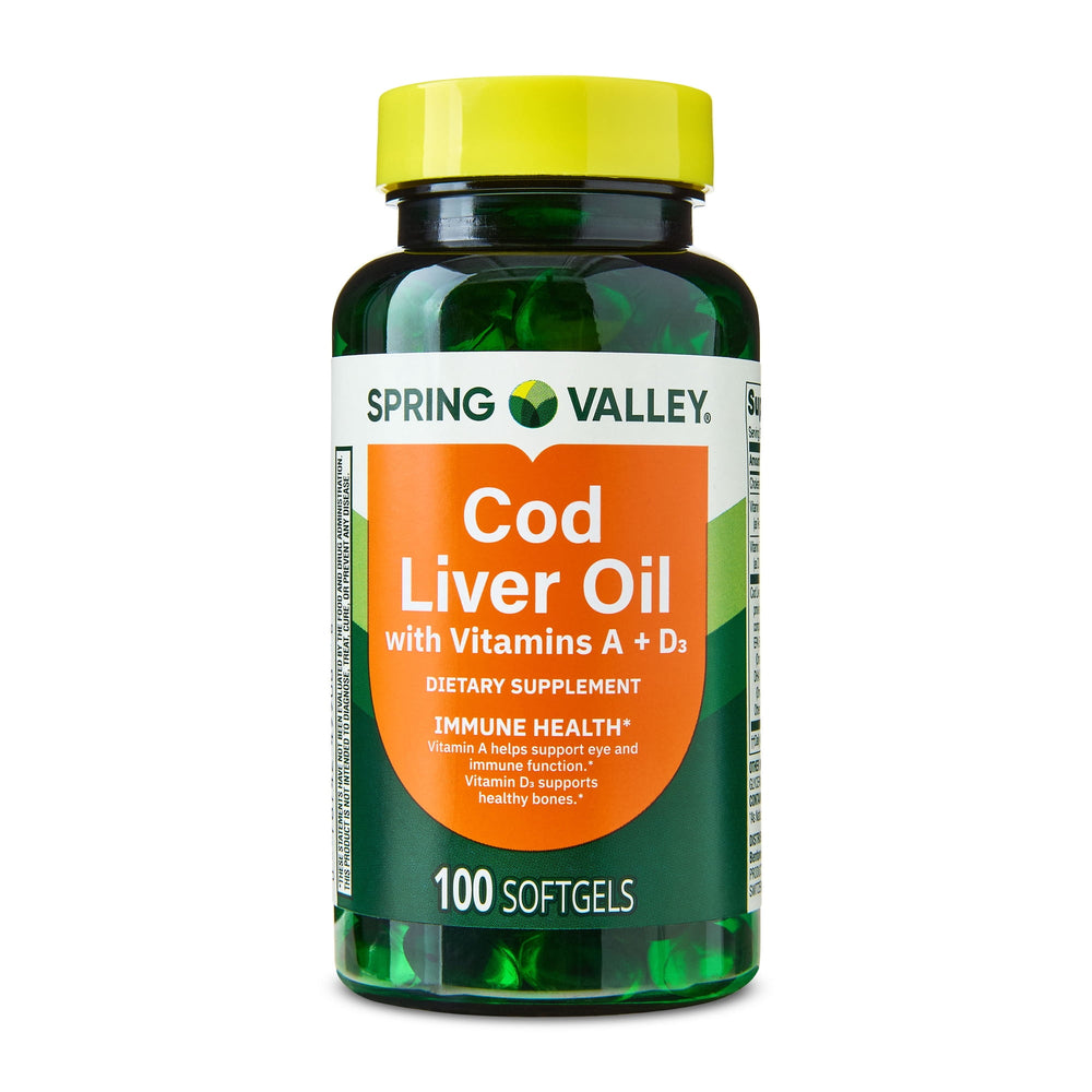 Spring Valley Cod Liver Oil · Suplemento dietético · 100 cápsulas