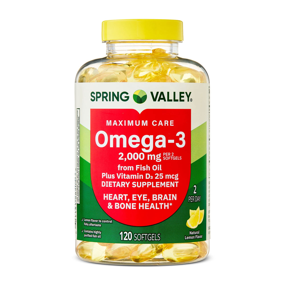 Spring Valley Maximum Care Omega-3 · Suplemento dietético · 120 cápsulas
