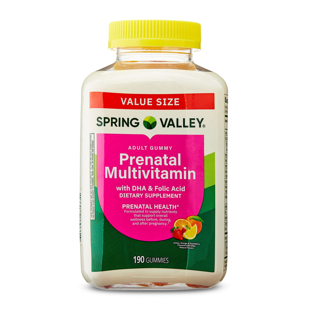 Spring Valley Prenatal Multivitamin · Suplemento vitamínico en gomitas · 190 unidades