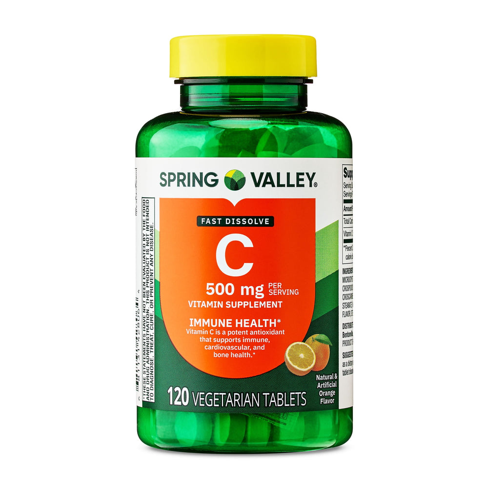 Spring Valley Vitamina C · Suplemento dietético · 500 mg × 120 tabletas