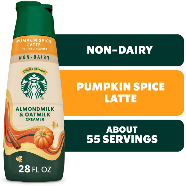 Starbucks Pumpkin Spice Non-Dairy · Crema para café SIN LÁCTEOS (almendra y avena) · 828 ml