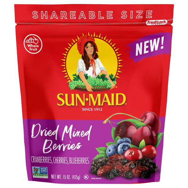 Sun-Maid® Dried Mixed Berries · Fruta seca · 425 g · bolsa