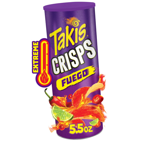 Takis Fuego Crisps · Papas · 156 g · lata