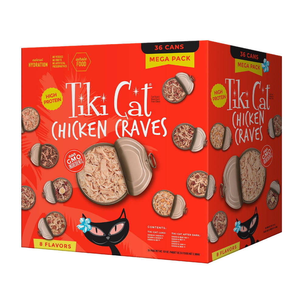 Tiki Cat Chicken Craves · Alimento húmedo para gatos · 36 latas de 79 g
