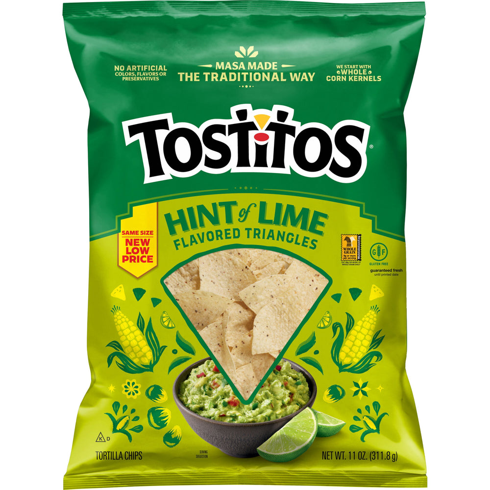 Tostitos Hint of Lime · Totopos · 312 g · bolsa
