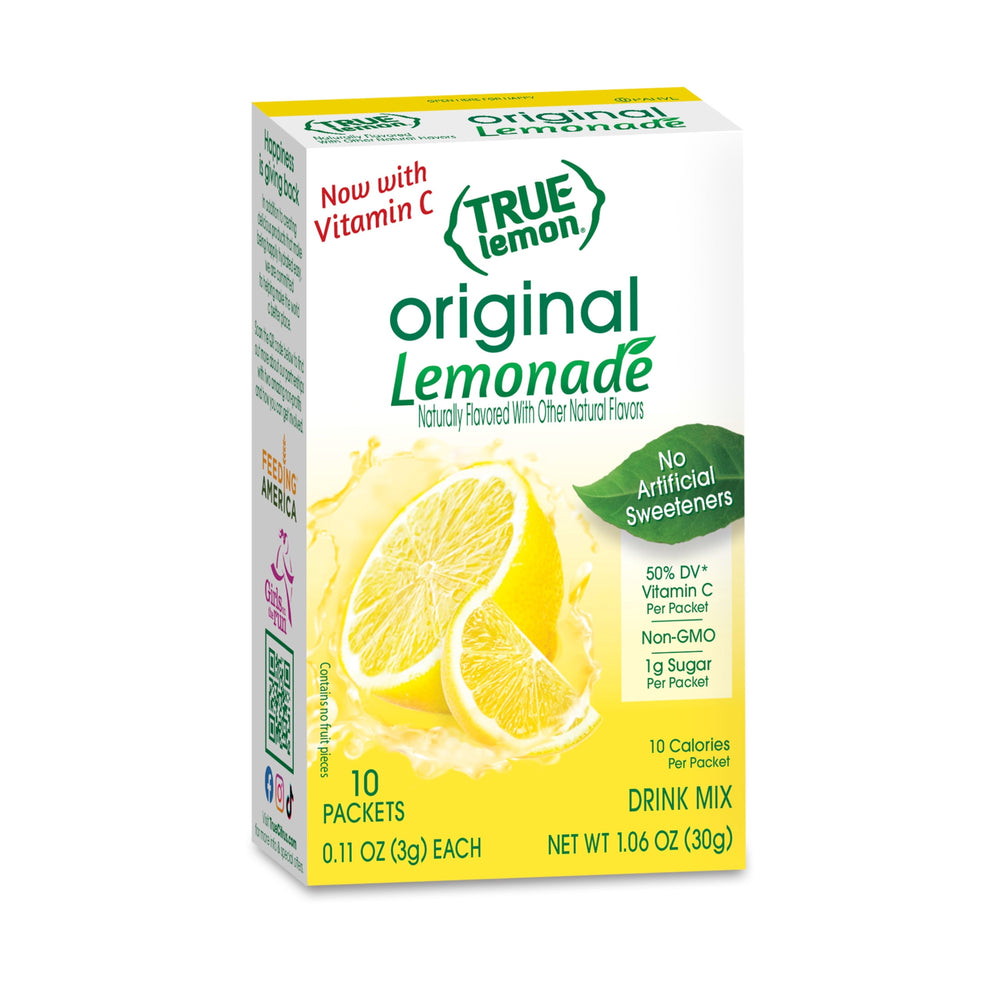 True Lemon Original Lemonade Powder No Artificial · Polvo para agua · 10 pzas de 30 g