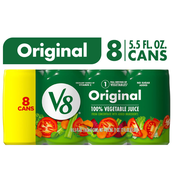 V8 Original 100% Vegetable Juice · Bebida · 8 pzas de 163 ml