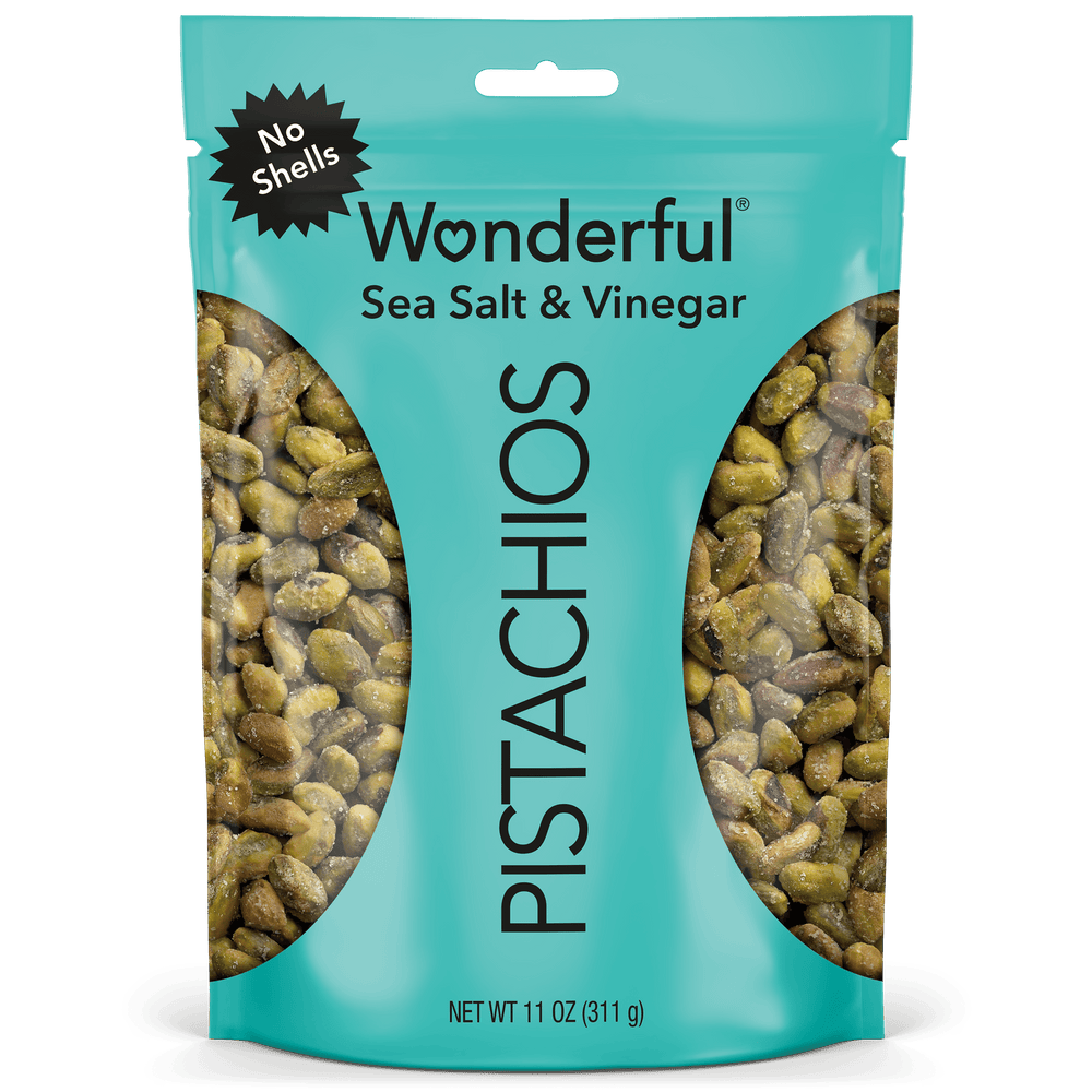 Wonderful Pistachios No Shells Sea Salt & Vinegar Nuts · Snack salado · 312 g · bolsa