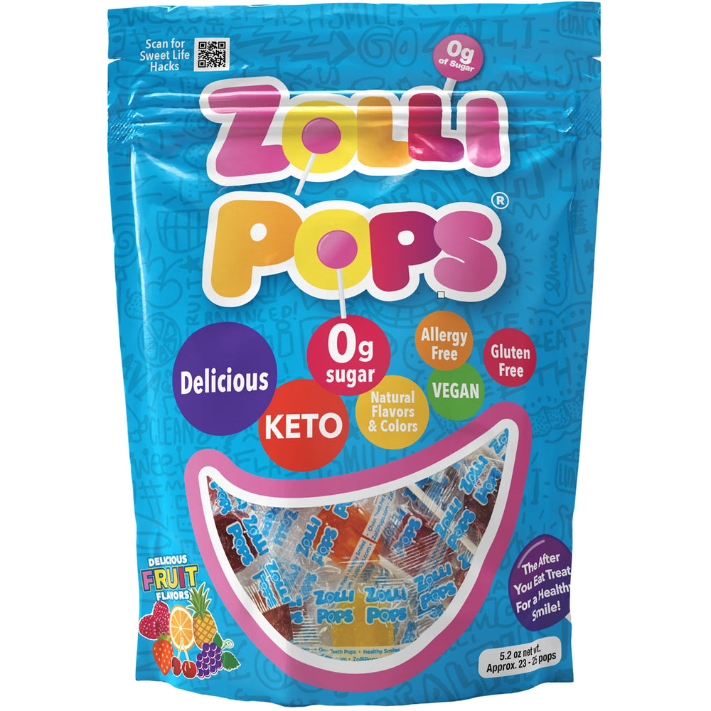 ZOLLIPOPS sin azúcar, Allergen Free with Natural Fruit · Caramelos · 147 g