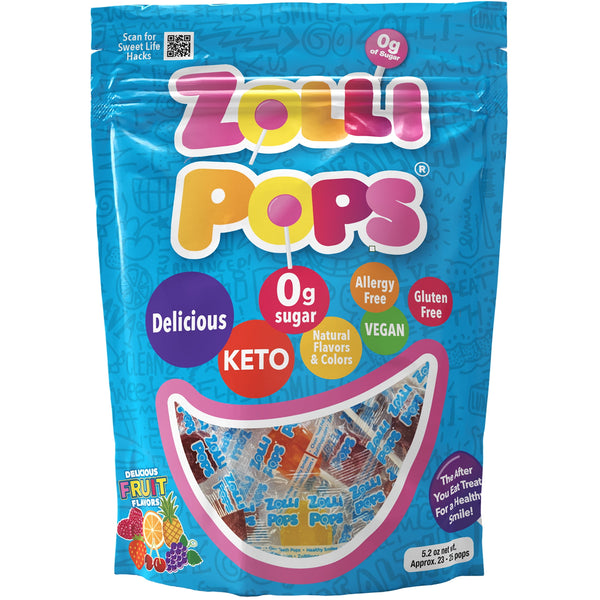 ZOLLIPOPS sin azúcar, Allergen Free with Natural Fruit · Caramelos · 147 g