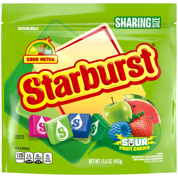 Starburst Sour Fruit Chews Sharing · Caramelos · 442 g · bolsa