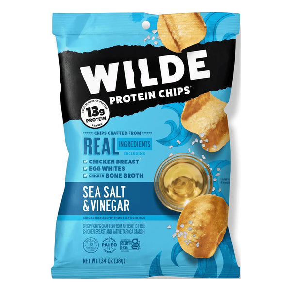 WILDE Protein Chips Sea Salt & Vinegar · Papas · 38 g