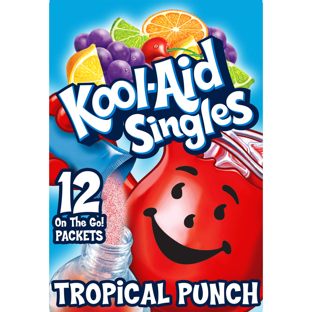Kool-Aid Singles Sugar-Sweetened Tropical Punch · Polvo para agua · 12 pzas