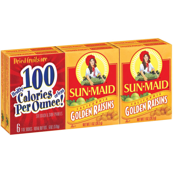 Sun-Maid California Golden Raisins · Fruta seca · 6 pzas de 28 g
