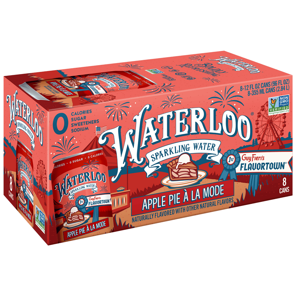 Waterloo Apple Pie à la Mode · Agua mineral · 8 latas de 355 ml