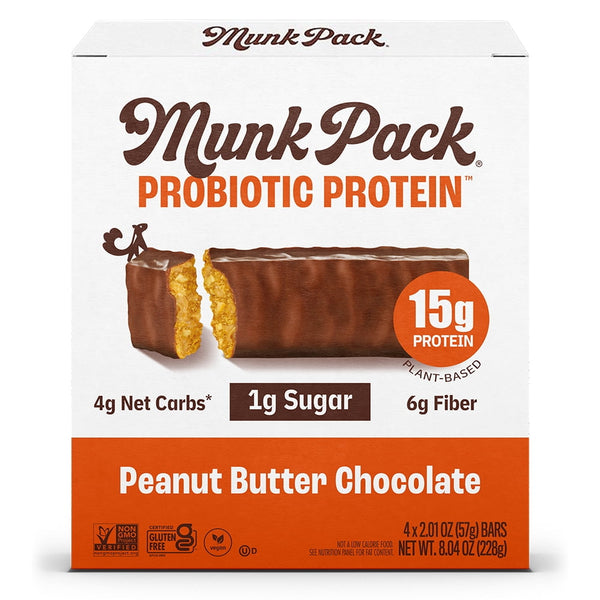 MUNK PACK Probiotic Protein™ - Peanut Butter Chocolate · Caramelos · 4 pzas de 15 g