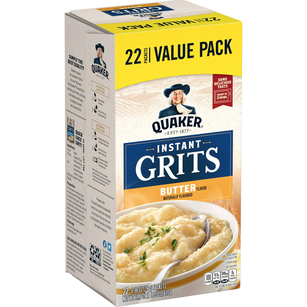 Quaker Butter Naturally Instant Grits · Cereal · 22 pzas de 28 g